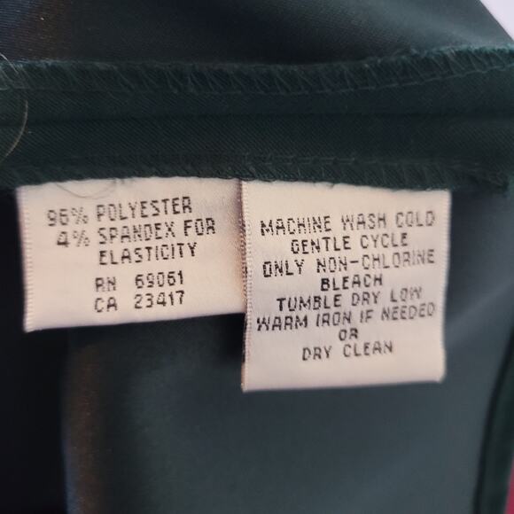 Talbots Size M Two Piece Skirt Set Velour Emerald Green Button Up Top Mature - Picture 14 of 14